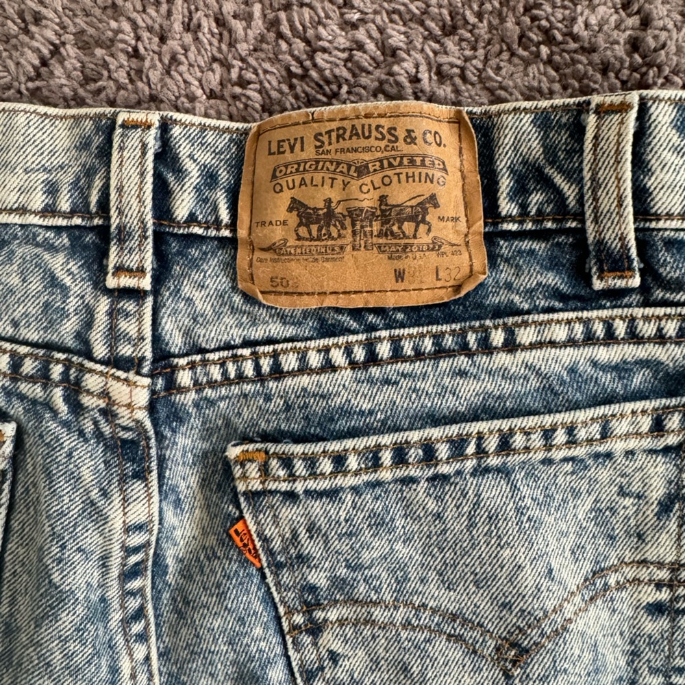 Vintage Levi’s 505  orange tab acidic wash jeans - Picture 3 of 8